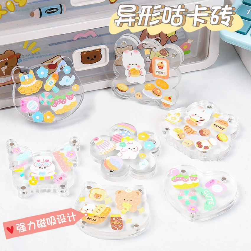 Акриловая магнитная брелок-фоторамка для фотокарточек с изображением айдола, декоративная рамка для фото, прозрачная, нестандартной формы, маленькая