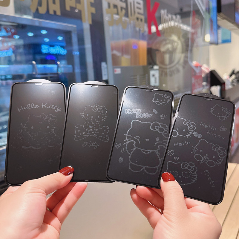 Apple 16pro Max Cartoon Screen Tempered Film for iPhone16 Mobile Phone Film 15 Full Screen Explosion-proof Film 14