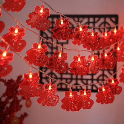 led造型燈串 新春大福大春店鋪家用過年喜慶氛圍庭院裝飾燈挂件