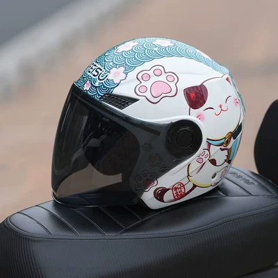 Anti-Fall | Motosiklet kaskı (dəbilqə) - helmet-with-black-tea-lens-message-helmet-color-m-53-56cm