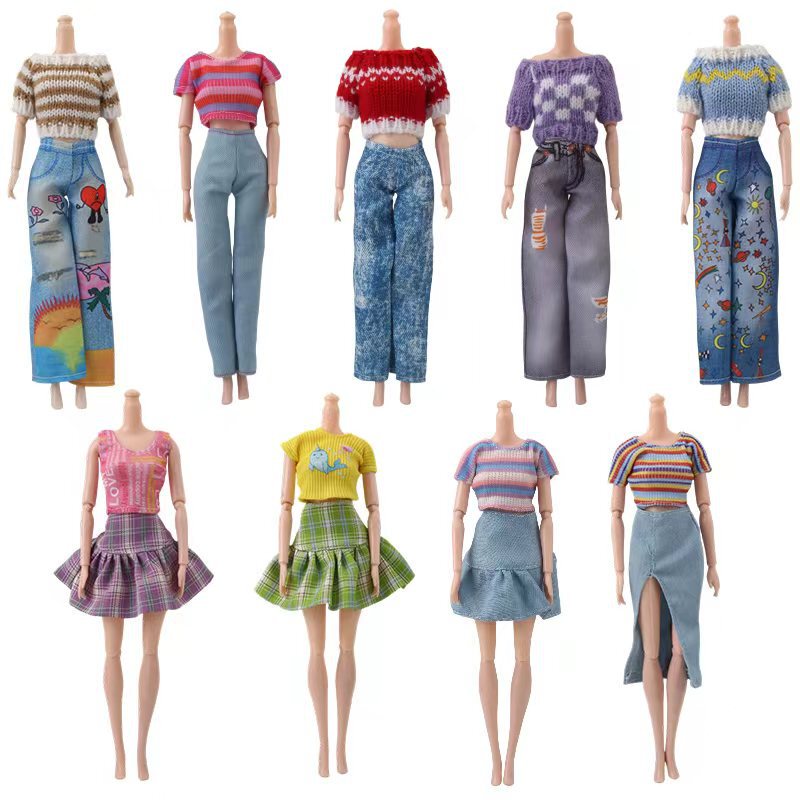 Cross-Border Toy Barbie Doll Clothes 30cm Mia Doll Dress-Up Accessories Christmas Sweater Knitwear Set Cross-Border Toy Barbie Doll Clothes 30cm Mia Doll Dress-Up Accessories Christmas Sweater Knitwear Set