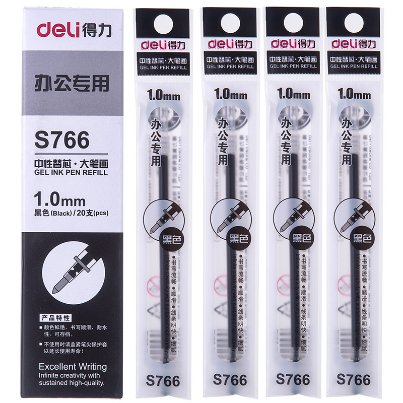 Repuestos de Gel Negro Punta de Bala S761 S765 S766 de Plástico para Oficina y Estudiantes