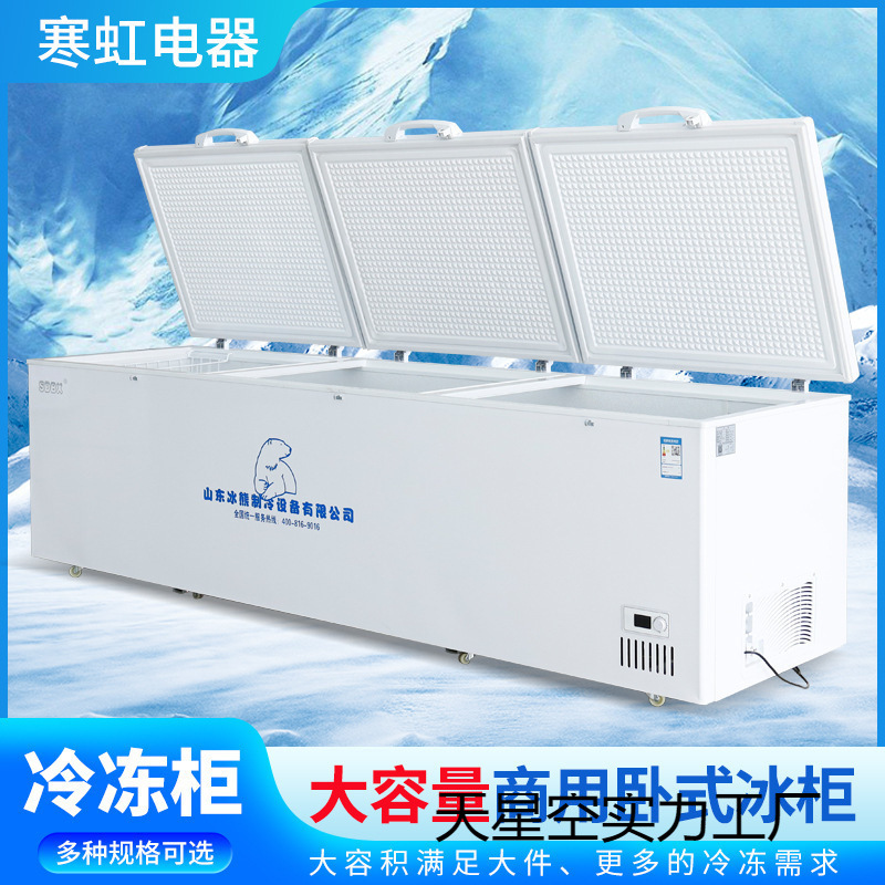 Manufacturer Refrigerated Freezer Commercial Cold Chain Large Capacity Copper Tube Horizontal Energy-Saving Refrigerator Single Temperature Double Temperature Refrigerator