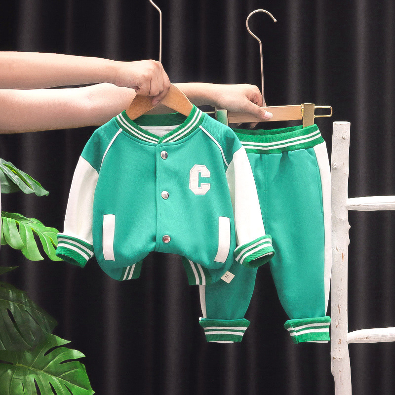 Boys' Set Spring and 2023 New Fashionable Sports Children's Fashion Autumn Casual Baseball Suit Girl Baby_voghion.com