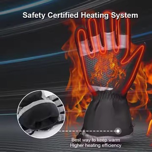 Cross-Border Winter Warm Touch Screen Electric Heating Gloves Lithium Battery Rapid Heating Outdoor Sports Five-Finger Ski Gloves