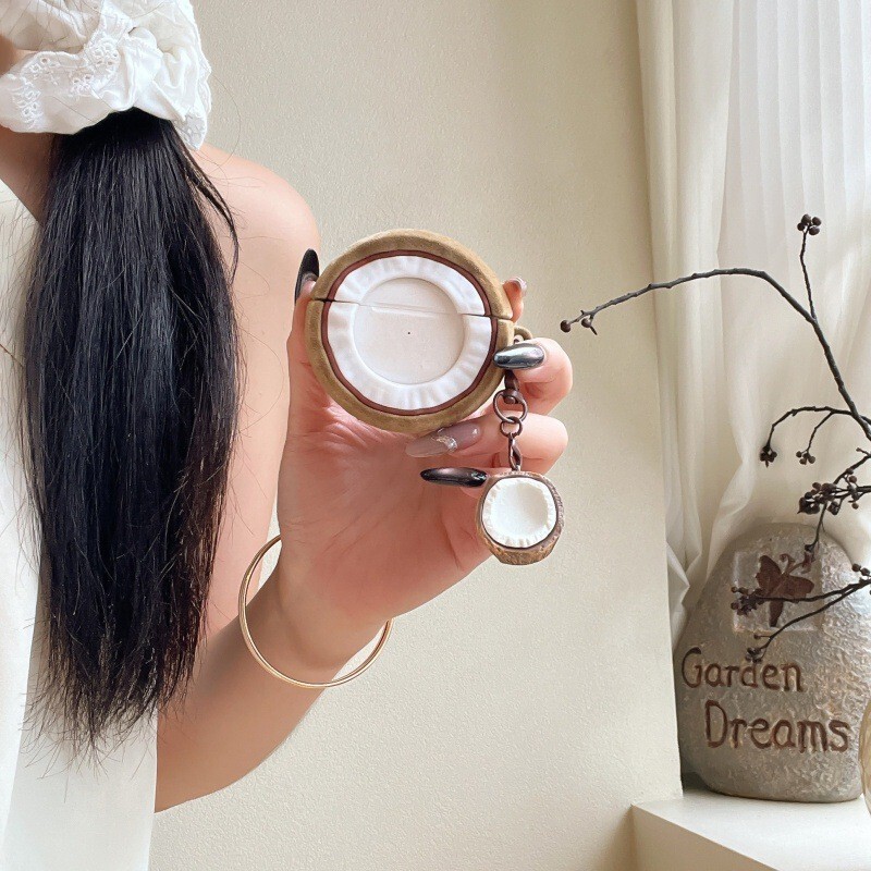 Flocked Imitation Coconut Suitable for Airpodspro3 Protective Case 2/3/4 Generation Apple Bluetooth Earphone Case 2025 Trend Flocked Imitation Coconut Suitable for Airpodspro3 Protective Case 2/3/4 Generation Apple Bluetooth Earphone Case 2025 Trend