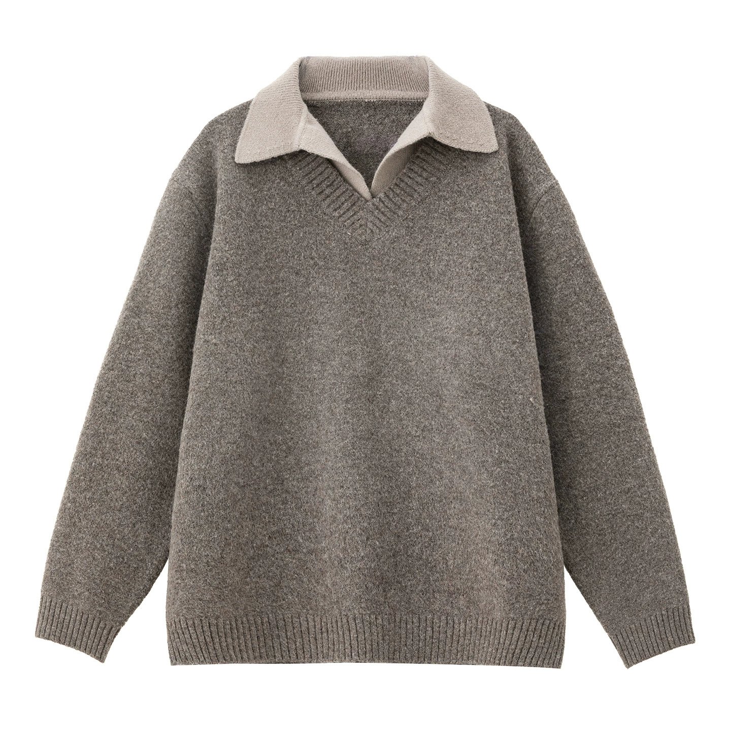 Комплект демисезонного ретро-свитера, knitted jacket, V-образный вырез