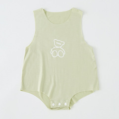 Bikini-style sleeveless backless camisole triangle halter baby summer crawling suit for babies and toddlers, made of modal ice silk, unisex.