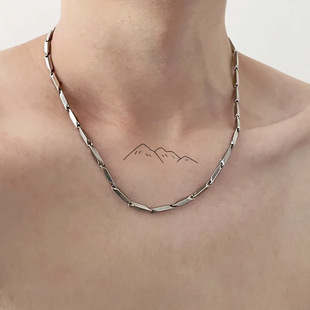 Titanium steel diamond chain melon seed chain necklace men handsome fashion female pendant chain handmade jewelry cross-border accessories