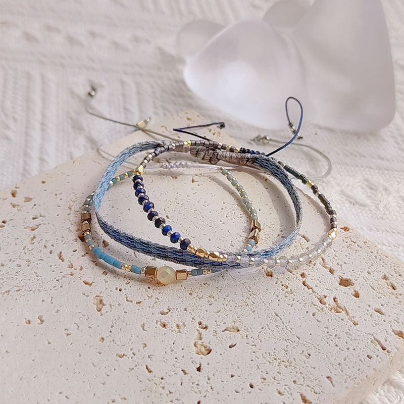 Hand-Woven Beaded Small Bracelet Women's Japanese Miyuki Beads Simple Elegant Beginning Stacked Jewelry