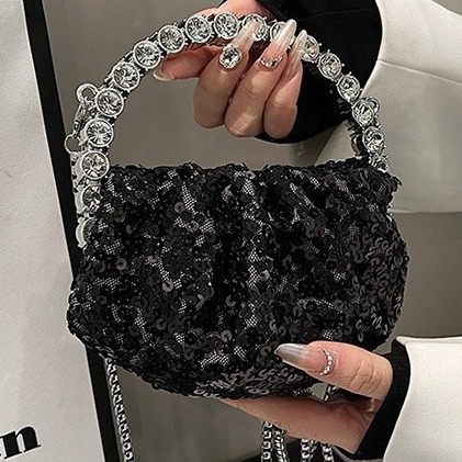 2024 New Glittering Diamond Embellished Handbag for Women - Raising Class, Princess Style, Fashion Sparkling Evening Bag, Versatile and Elegant