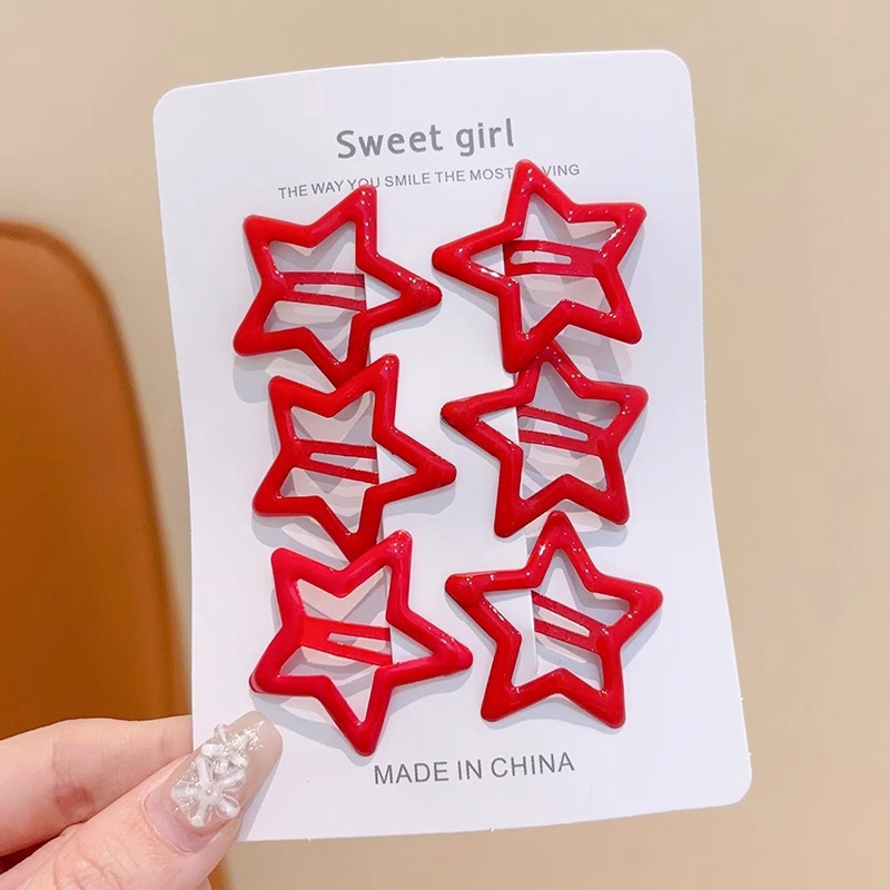 Sweet girl star clip para el cabello 2025 nuevo clip para el cabello de bebés femininos clip para el cabello lateral clip para el cabello de color