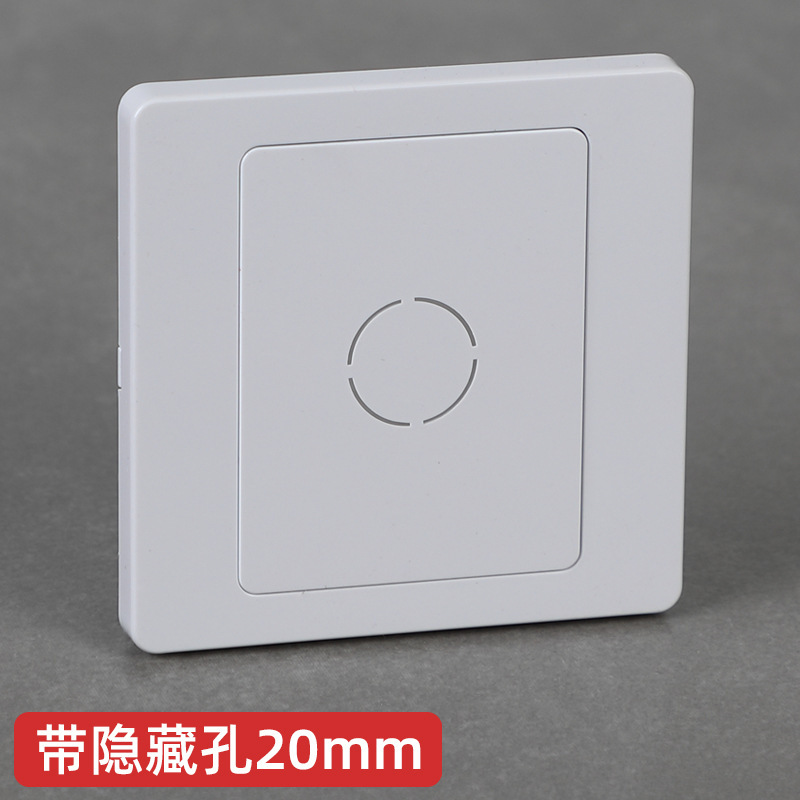 Panel en blanco con agujero de salida de cableado cubierta tipo 86 cableado con agujero de tapón de goma perforado caja de conexiones de placa blanca