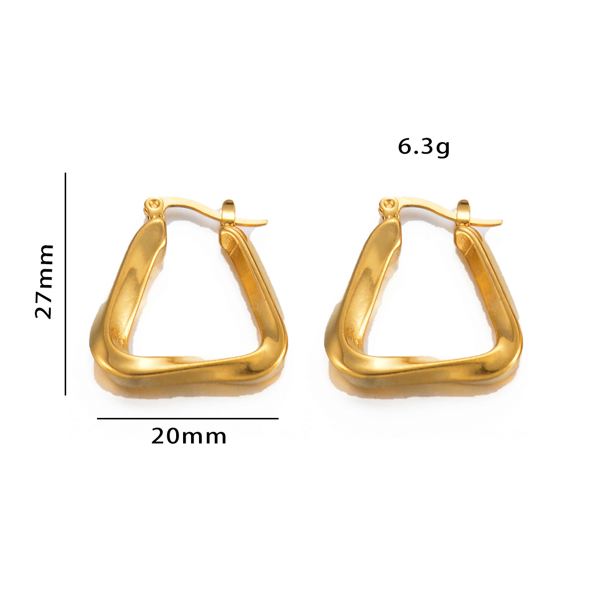 1 Pair Elegant Simple Style Geometric Irregular Plating Stainless Steel Hoop Earrings display picture 2