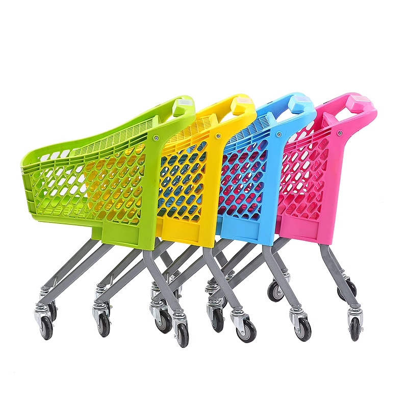 Nuevo carrito de compras de supermercado para niños parque de atracciones para niños casera de carrito de metal clip muñeca juguete carro