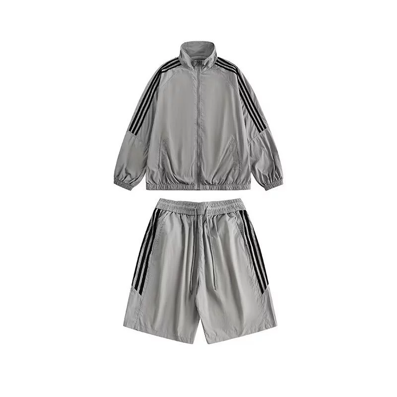 Спортивный костюм (куртка и шорты), лёгкая дышащая шёлковая ткань, защита от солнца UPF50+