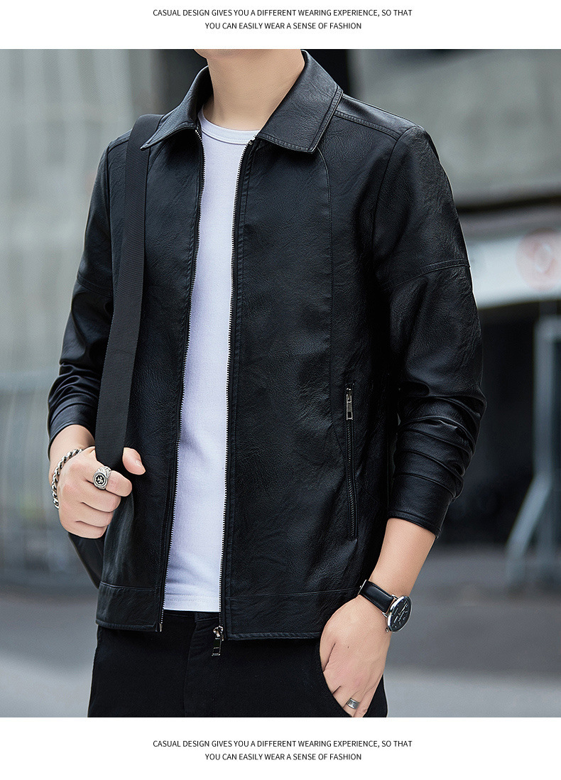 Herren Lederjacke Business Freizeit Sakko Für Herren Mit Revers_voghion.com