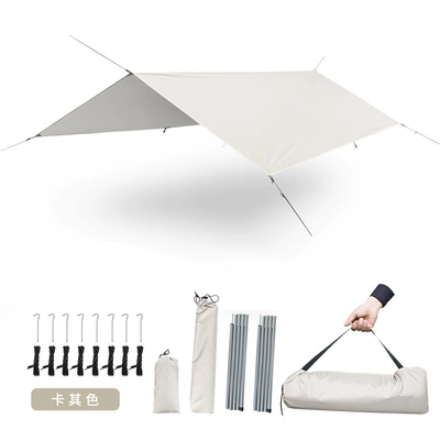Canopy Camping Waterproof Sunshade 3-5 | Çadırlar - khaki-plus-19-meters-16mm-canopy-rod-aluminum-nail-3-x-3-m