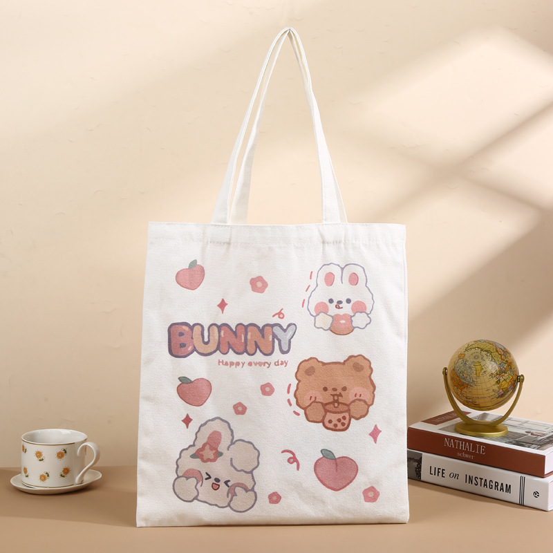 Bolsa de lona portátil personalizada ins Sensación avanzada Bolsa de lona en blanco de un solo hombro Escuela intensiva Impresión de logotipo publicitario