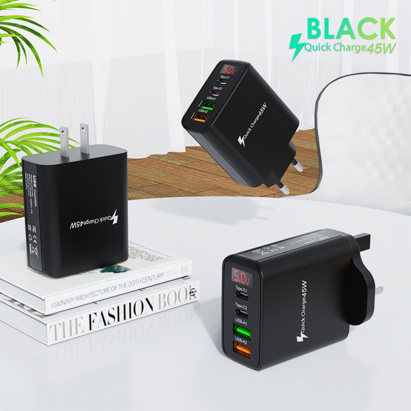 Charger head Typec digital display multi-function multi-port PD flash fast charging for Apple Huawei Xiaomi mobile phone plug
