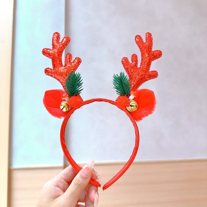 女性用クリスマスヘッドバンド、クリスマスアントラーヘアピン、ヘッドバンド、ホリデーデコレーションギフト、大きなリボンヘッドバンド、ヘアアクセサリー、ヘッドバンド|undefined