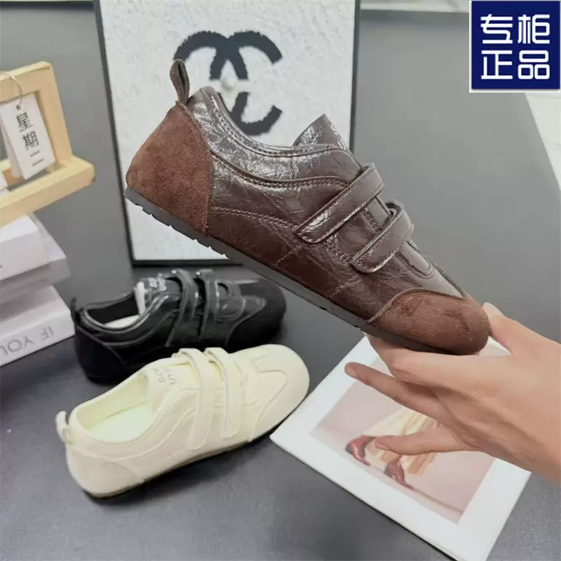 平底运动玛丽珍鞋2025春秋新款魔术贴休闲鞋韩版小皮鞋绒面单鞋女