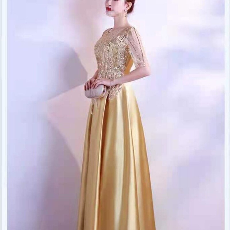 Slimming Choir Performance Outfit, Choir Banquet Evening Dress, Elegant Adult Women's Host Long Dress
