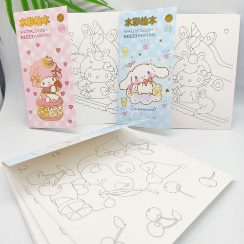 Cartoon children's watercolor picture book kindergarten baby coloring book water coloring book watercolor coloring polyester book wholesale