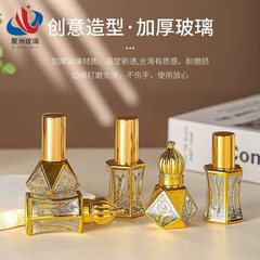 批发香水喷雾瓶电镀金八角精油瓶6ml滴棒精油滚珠8ml按摩走珠空瓶