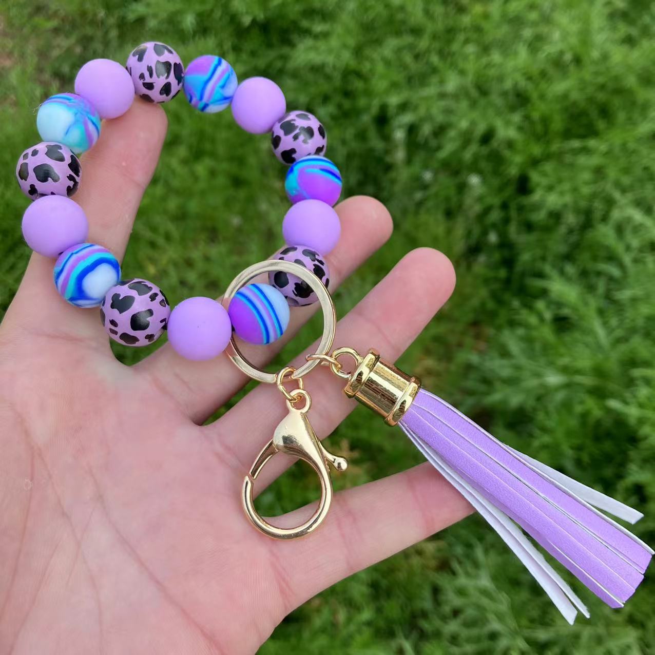 50g Weight Bracelets, Keychain Classification 1 Piece Quantity Holiday, Daily Occasion Silica Gel Material Color Block Pattern Casual, Vacation Style 1 Piece Casual Vacation Color Block Silica Gel Bracelets Keychain 10