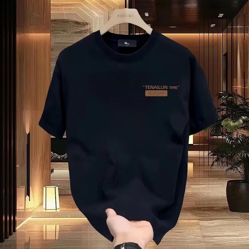 Heavy Trendy Brand Cotton Printed Men's Short-sleeved T-shirt 2025 New Summer Explosions Trendy Casual Crewneck T-shirt Heavy Trendy Brand Cotton Printed Men's Short-sleeved T-shirt 2025 New Summer Explosions Trendy Casual Crewneck T-shirt