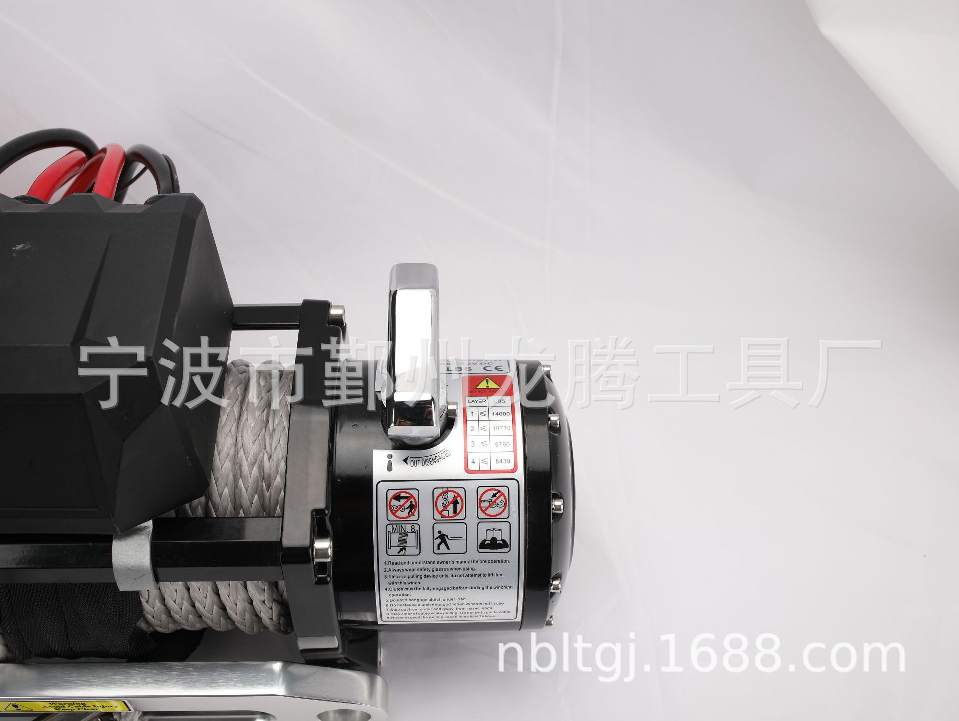 Direct from the factory: 14000lb car winch, 12V, essential for off-road adventures, with nylon rope, for vehicle towing