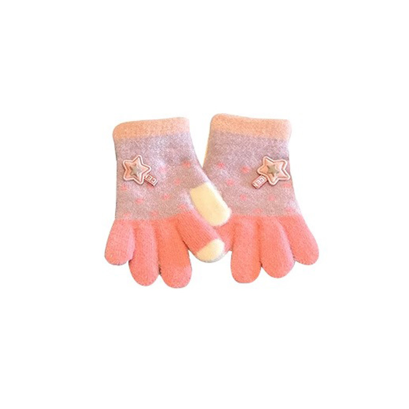 Niños guantes de punto dedos niños niñas bebés guantes de calentamiento de cinco dedos niños invierno