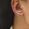 Ear clips solar-powered, zirconium from pearl, earrings, set, simple and elegant design, flowered, no pierced ears