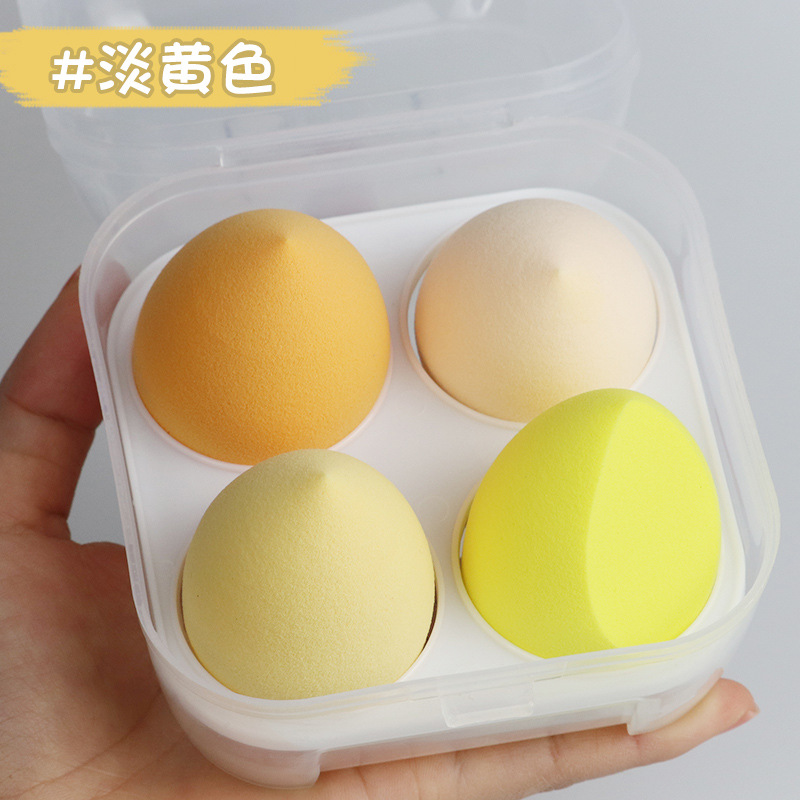 Huevo de belleza al por mayor Juego de 4 cajas Puff Super suave sin polvo Maquillaje Esponja Huevo Maquillaje Huevo Herramientas de belleza