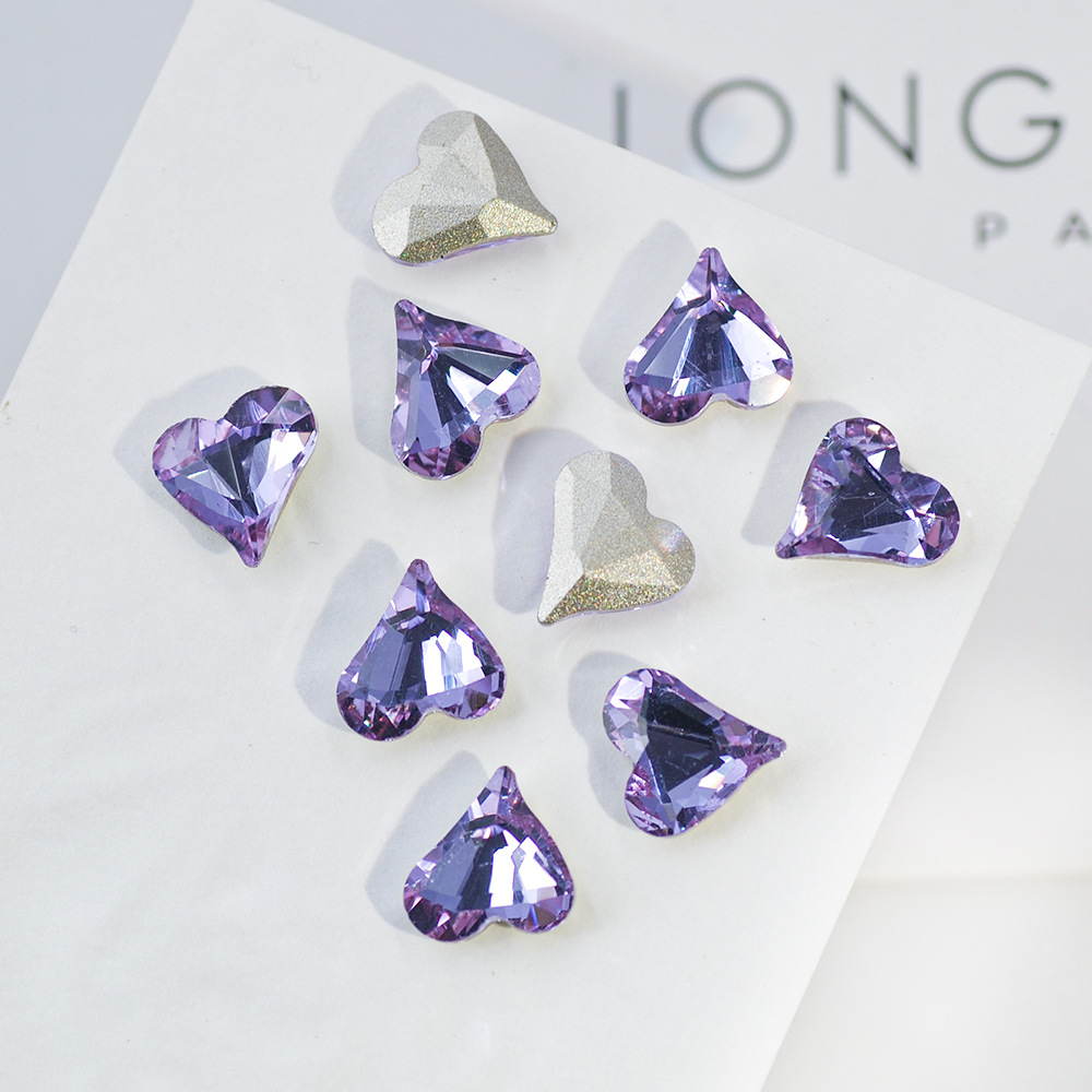 2g Weight Nail Decoration Accessories Nail Supplies Crystal, Glass Material Square, Water Droplets, Heart Shape Pattern Square Water Droplets Heart Shape Crystal Glass Nail Decoration Accessories 5
