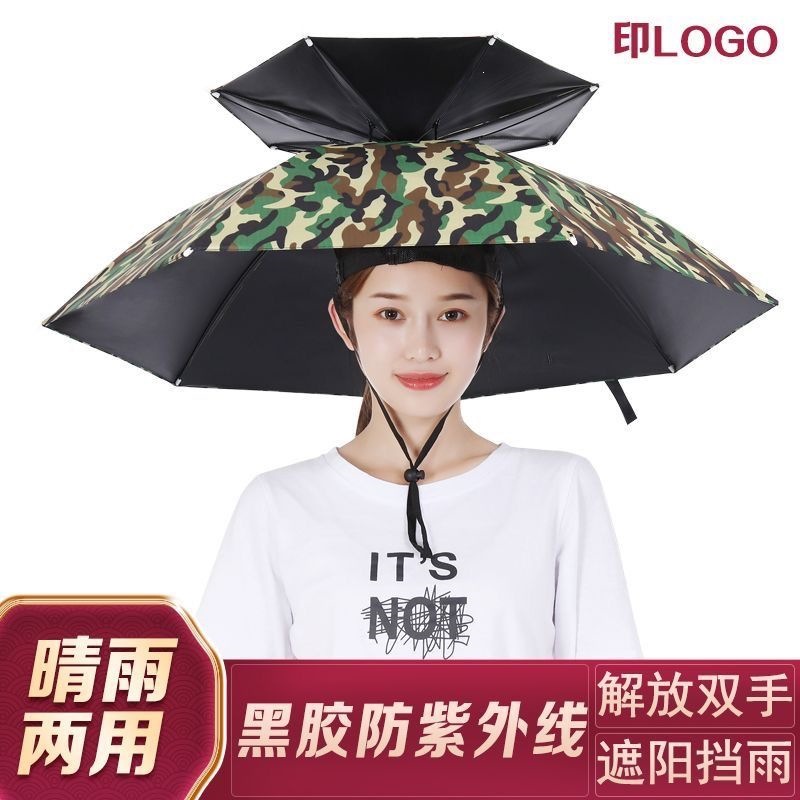 Umbrella hat, head-mounted umbrella, fishing headwear, outdoor sun protection umbrella, tea-picking and sanitation sun protection hat umbrella, folding umbrella