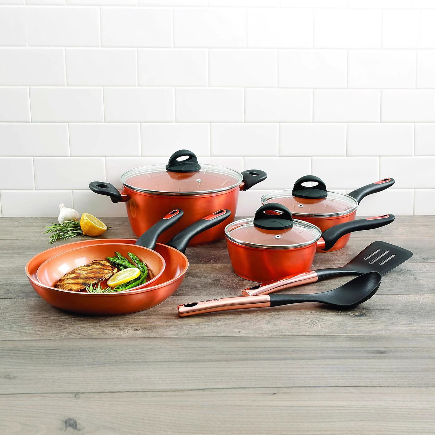 Comercio exterior transfronterizo cerámica antiadherente conjunto de cocina doméstica cocina electromagnética cocina de gas general mayorista