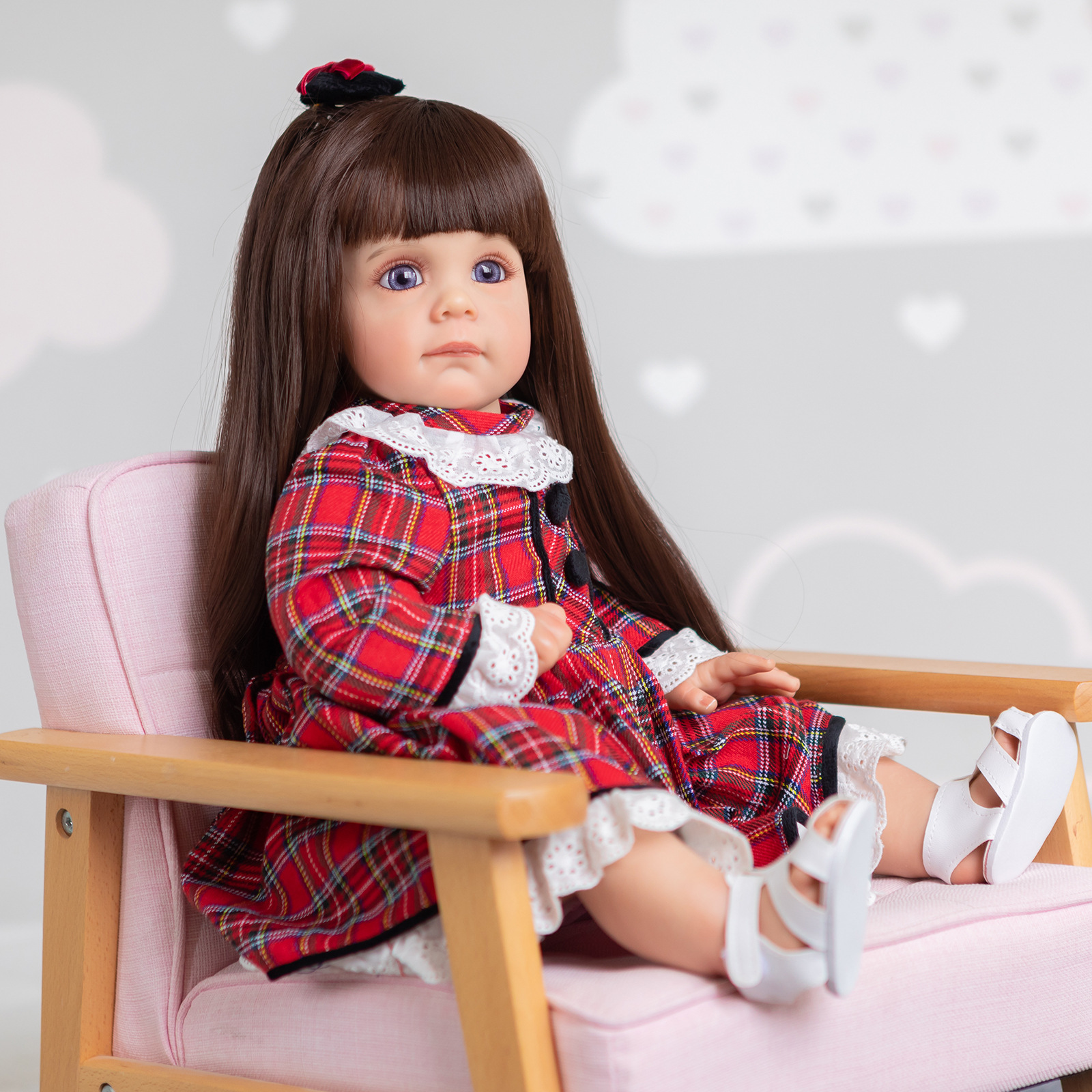 60cm simulación bebé muñeca de pelo largo princesa bebé transfronterizo e-commerce suministro de una sola pieza entrega AMAZON