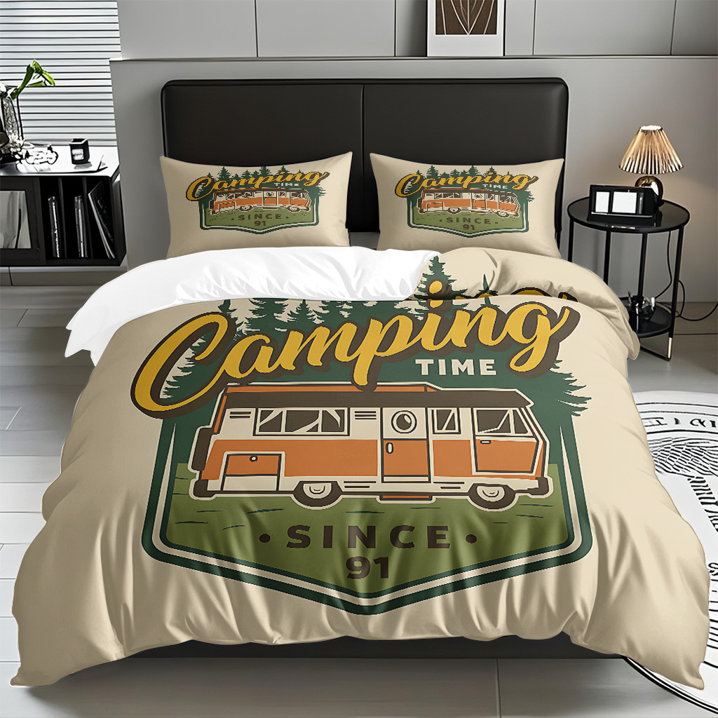 Ventas transfronterizas textiles caseros de ocio viento camping impresión digital abrasión quilt kit fuente de fábrica TEMU / JIT