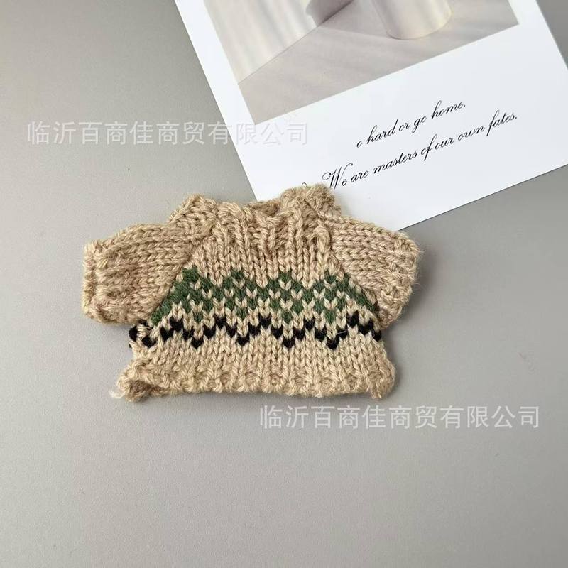 14cm掌门狗拉布布labubu毛衣棉花娃衣小熊衣服缺牙迷你服饰配饰|undefined