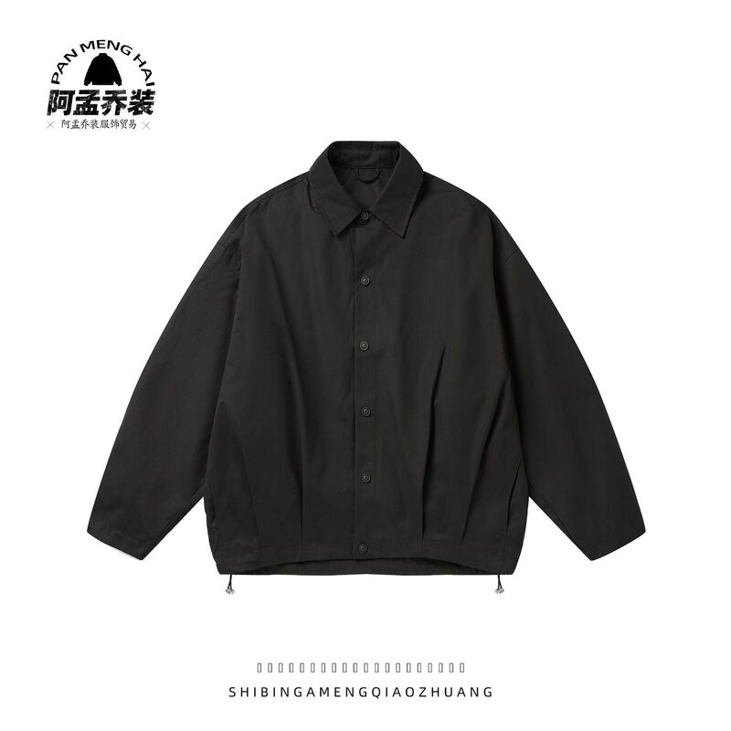 A Meng's Japanese-Style Retro Coach Workwear Jacket, New Casual Loose Retro Shirt for Spring and Autumn A Meng's Japanese-Style Retro Coach Workwear Jacket, New Casual Loose Retro Shirt for Spring and Autumn