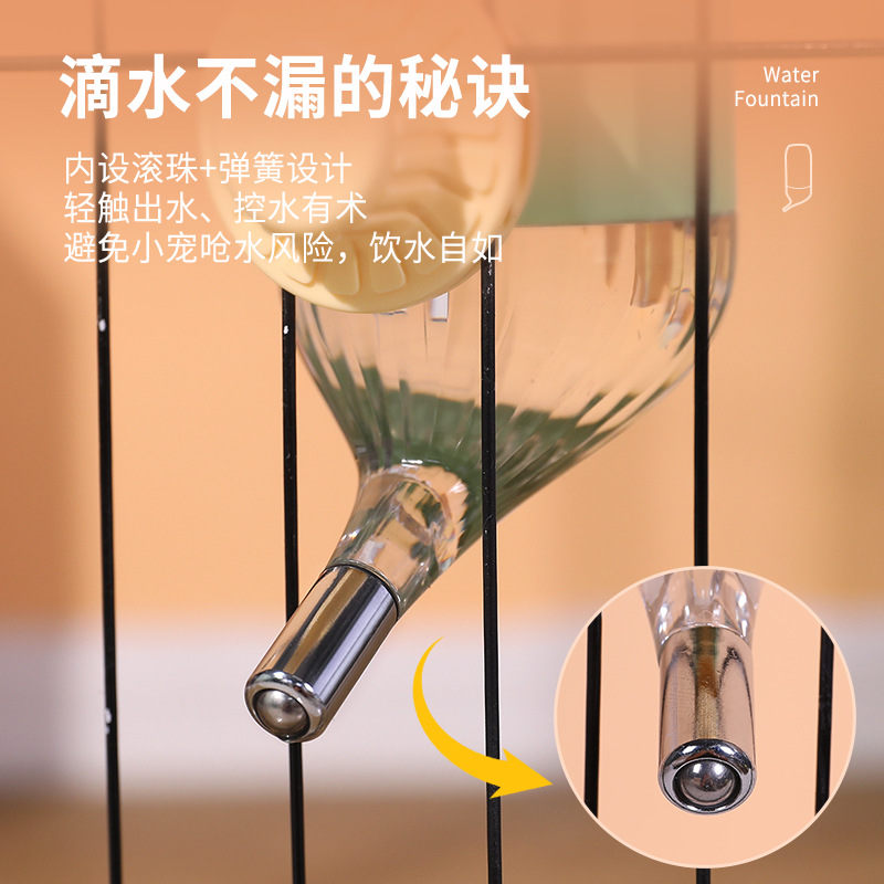 Bebedero para perros, boca no mojada, bebedero para gatos, jaula para perros con bolas, alimentador de agua, hervidor para mascotas, colgante, anti-volteo