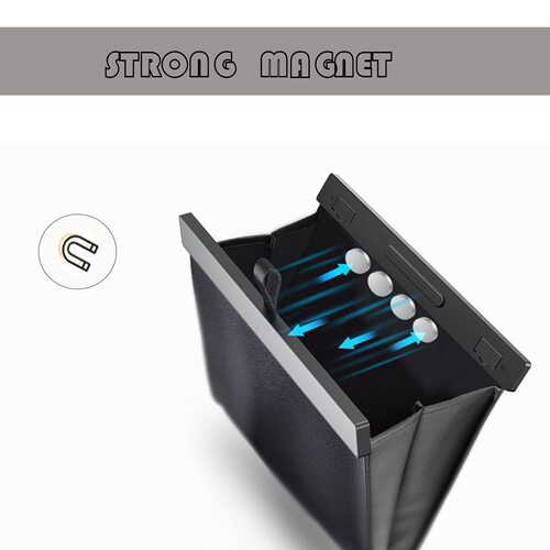 Car leather waterproof trash bag, car suspension trash can, car safety seat storage foldable trash can