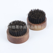 男士复古油头造型刷木质清洁毛扫颈部碎发刷油头刷猪鬃毛胡须刷子