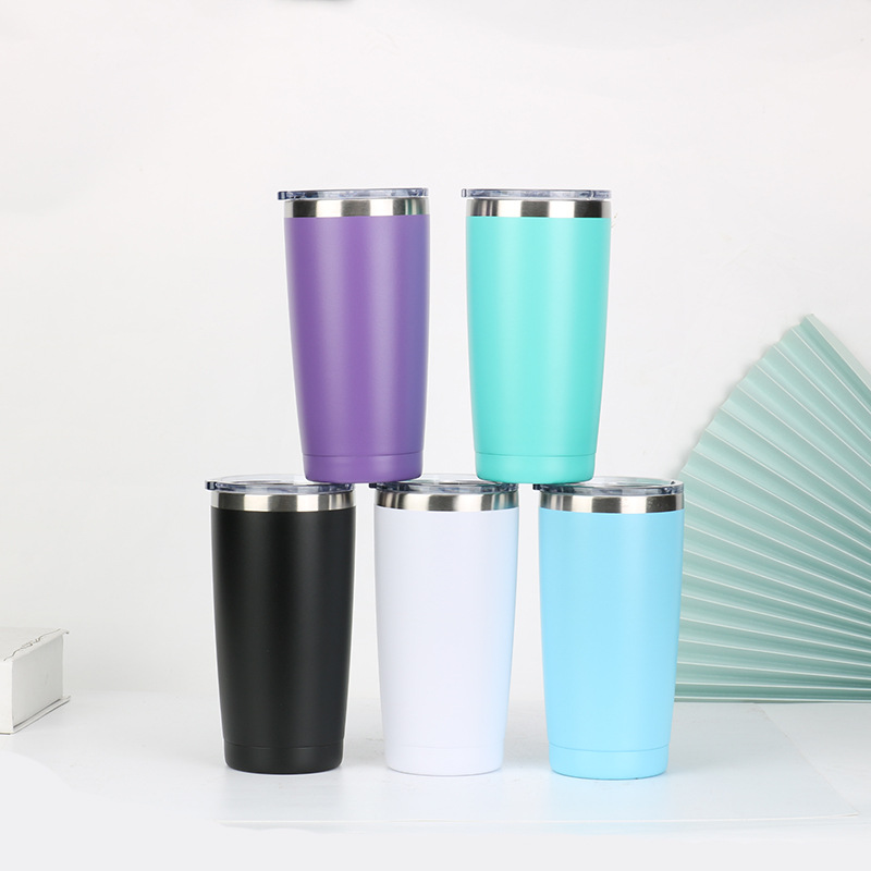 Europeo y americano especial 20oz ventosa doble taza de acero inoxidable taza de helado impreso logotipo en stock al por mayor