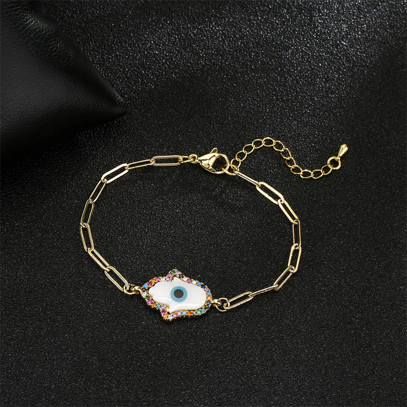 Fashion Palm Copper Bracelets Plating Zircon Copper Bracelets