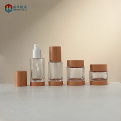 现货透明玻璃膏霜瓶30g 50g厚底高盖眼霜瓶120ml水乳精华液瓶