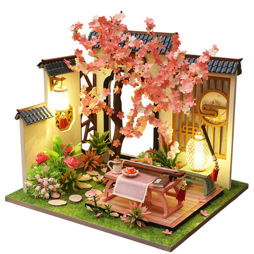 Manufacturer wholesale JiaTe DIY house, chess and calligraphy series, building handmade model, doll house Christmas gift 