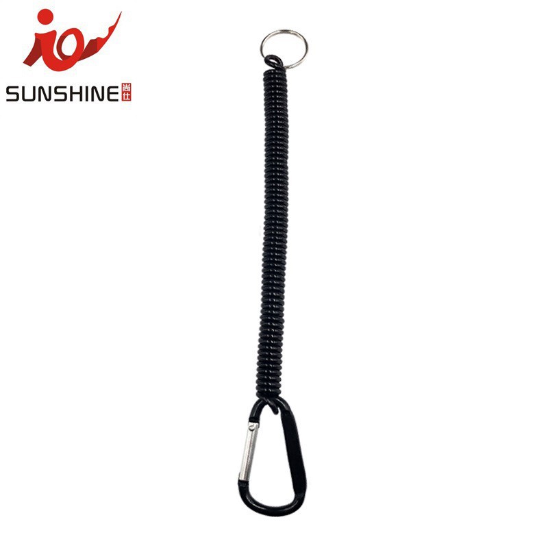 FUENTE Dispositivo de control de peces al por mayor de fábrica cuerda perdida cuerda de resorte de alambre de acero telescópica 1 M equipo de pesca cuerda anti-perdida a largo plazo en stock